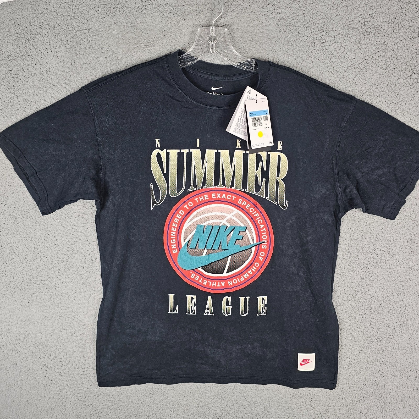 Nike Men's Size Medium Max90 Summer League Basketball Black T-Shirt Hj3434-010